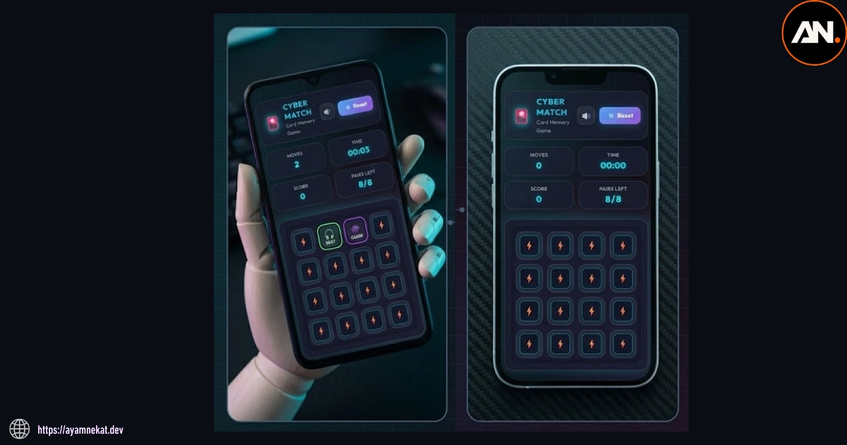 Card Memory Match Tampilan Mobile