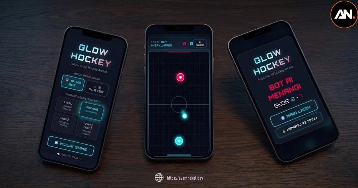Glow Hockey Tampilan Mobile
