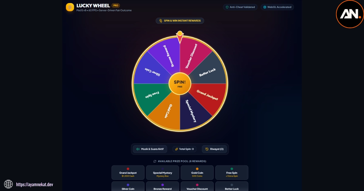 Spin Wheel Tampilan Desktop